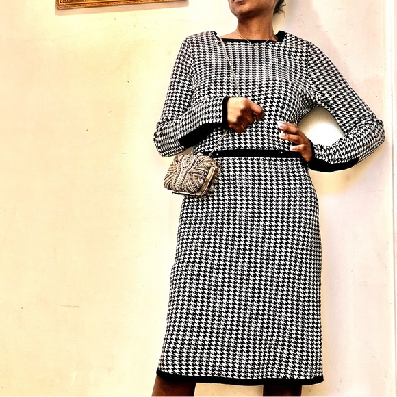 Heidi Weisel’s MIXT Houndstooth Sweater Dress L - Picture 4 of 16